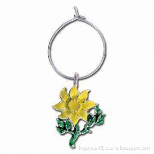 Pewter Wine Charm in Raised 3D Design, Available in Various Shapes, Sizes and Finishes